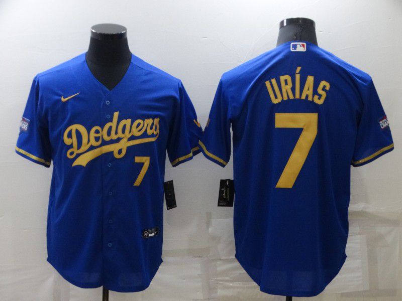 Men Los Angeles Dodgers #7 Urias Blue gilt character Nike Game 2022 MLB Jersey->los angeles dodgers->MLB Jersey